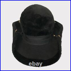Yves Saint Laurent Vintage Wool Fur Long Brim Vagabond Bavarian Peter Pan Hat
