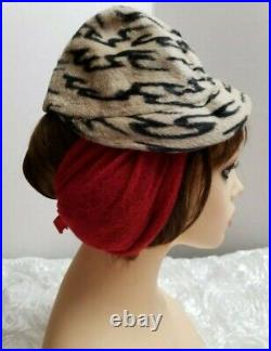 Yvonne Armand Made In France 211 Rue Saint Honore VTG 40'S winter Hat. (B4)