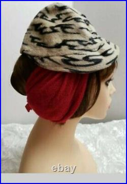 Yvonne Armand Made In France 211 Rue Saint Honore VTG 40'S winter Hat. (B4)